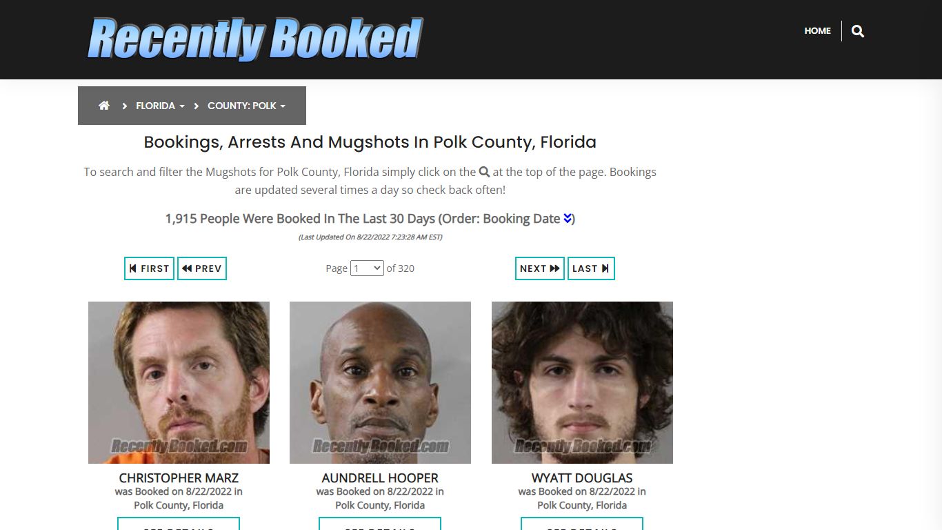 Recent bookings, Arrests, Mugshots in Polk County, Florida